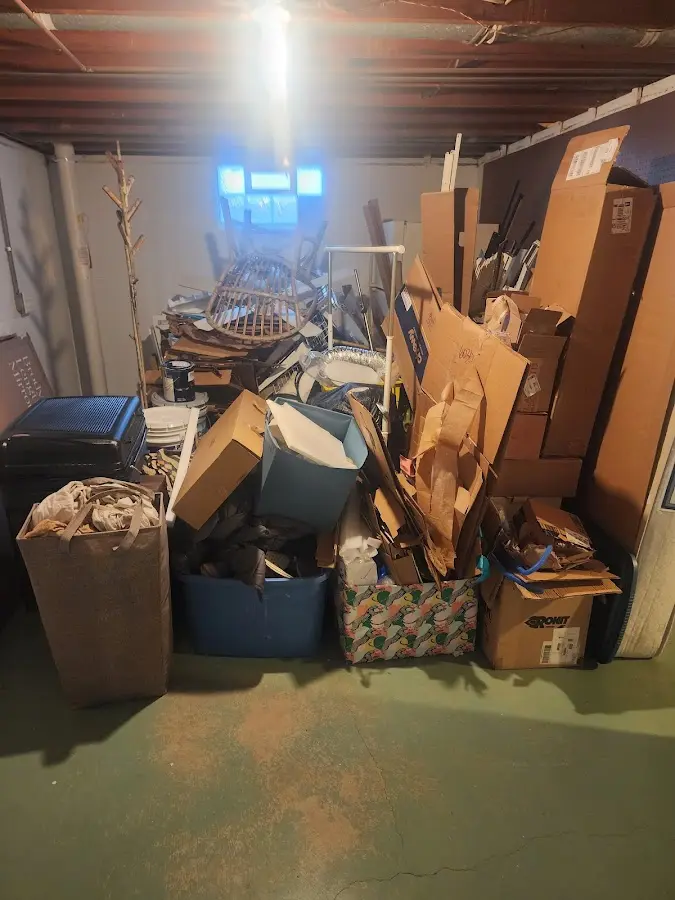 Roll-off dumpster container at job site for 20 Yard Dumpster Rental in Newark